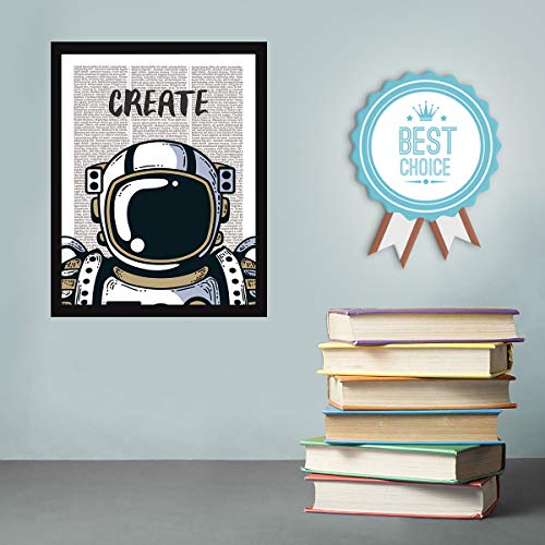 Image of Chaka Chaundh Acrylic , Astronaut Poster With Frame, Motivational Quotes Frames, Quotes Wall Frames For Office, Student & Study Room, (14X11 In) (Vintage Create)