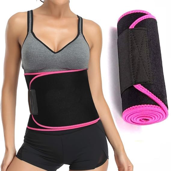 ALN® Sweat Slim belt Weight Loss for Women and Men Belly fat Sweat Belt Neoprene Fat Burning Sauna Waist Trimmer Healthy Sweat, Hot Slimming Belt Lower Back Support and Relief in back pain (Free Size)