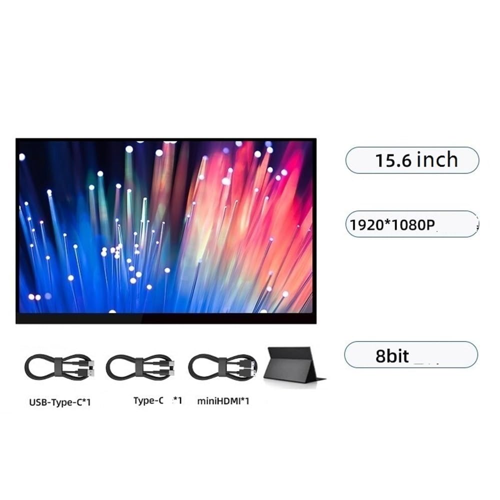 Domowy przenośny monitor do gier 1080HD 60 Hz 60 Hz 15,6 cala do gier audio i wideo, zewnętrzna ekspansja komputera, drugi ekran