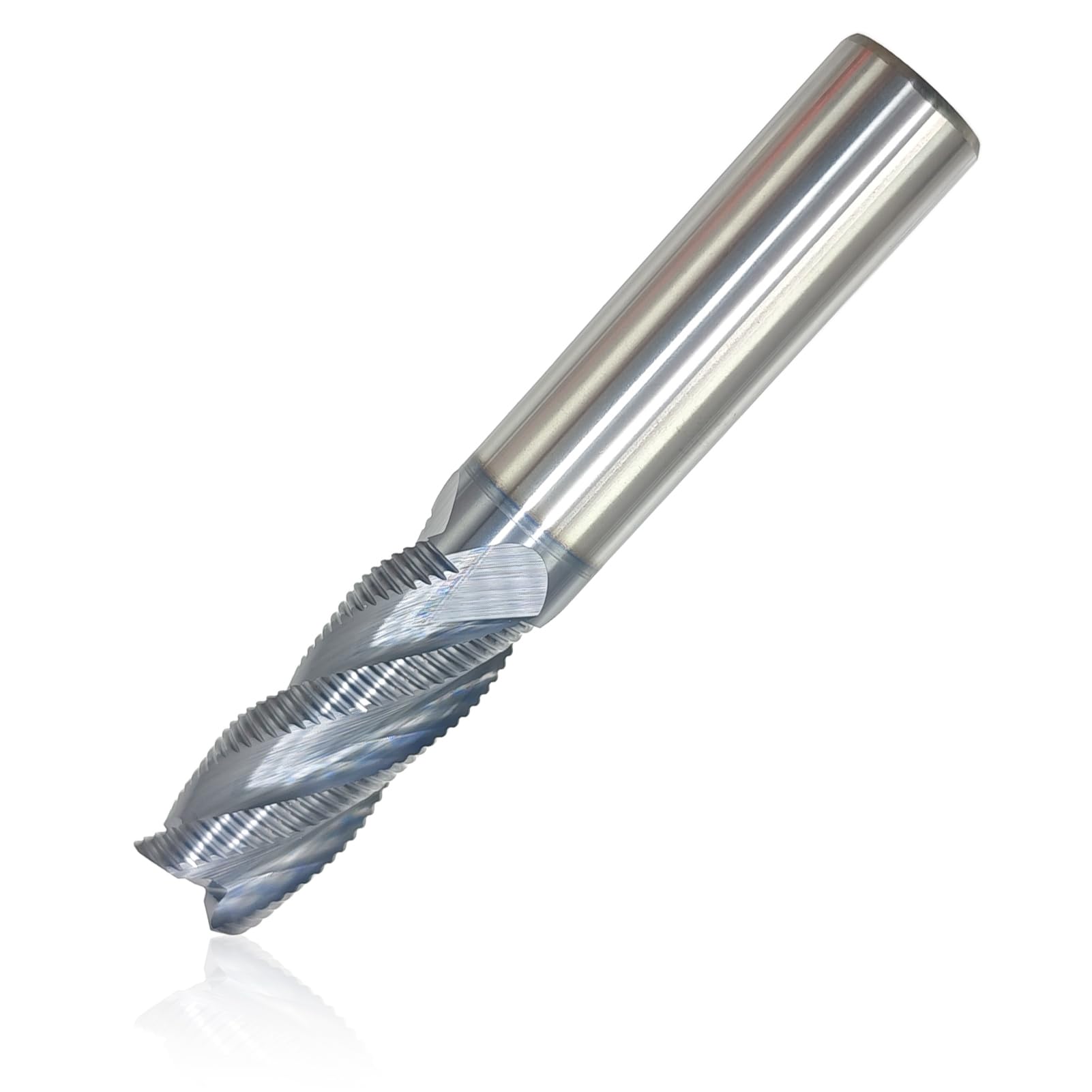 Lzcdelyxiao 1/2" Carbide Roughing End Mill, 3" Overall Length, 4 Flute, Solid Carbide Roughing End Mill, 1/2" Cutting Diameter, 1-1/4" Length of Cut,