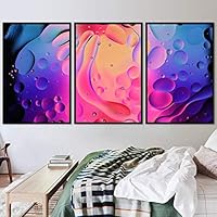 3 Piece Framed Canvas Wall Art 3D Abstract Canvas Prints Home Artwork Decoration for Living Room,Bedroom - 16