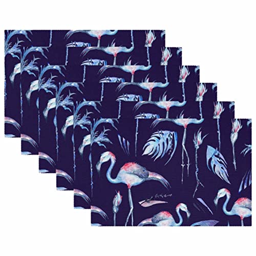 Set de table flamant rose 30x45 cm tropical lavable pour déco de table dynamique