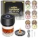 Tapsmok Electric Whiskey Smoker Kit: Rechargeable Cocktail Smoker for Old Fashioned & Bourbon Drinks with Built-in Lighter, No Butane Needed, 6 Wood Chips, Christmas Whiskey Gift for Men, Dad, Husband