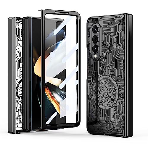 Coque de luxe Galaxy Fold 4 rigide transparente avec finition placage premium