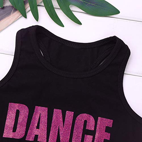 Image of Girls High Neck Athletic Sports Bra Crop Top Gymnastics Workout Gym Fitness Vest Tank Top T Shirt