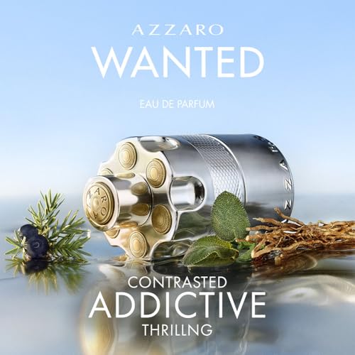 Image of Azzaro Wanted Eau de Parfum 100 ml - Energizing & Intense Mens Cologne - Woody, Aromatic & Spicy Fragrance - Fresh Notes of Juniper Berries, Sage, Vetiver - Lasting Wear - Luxury Perfumes for Men