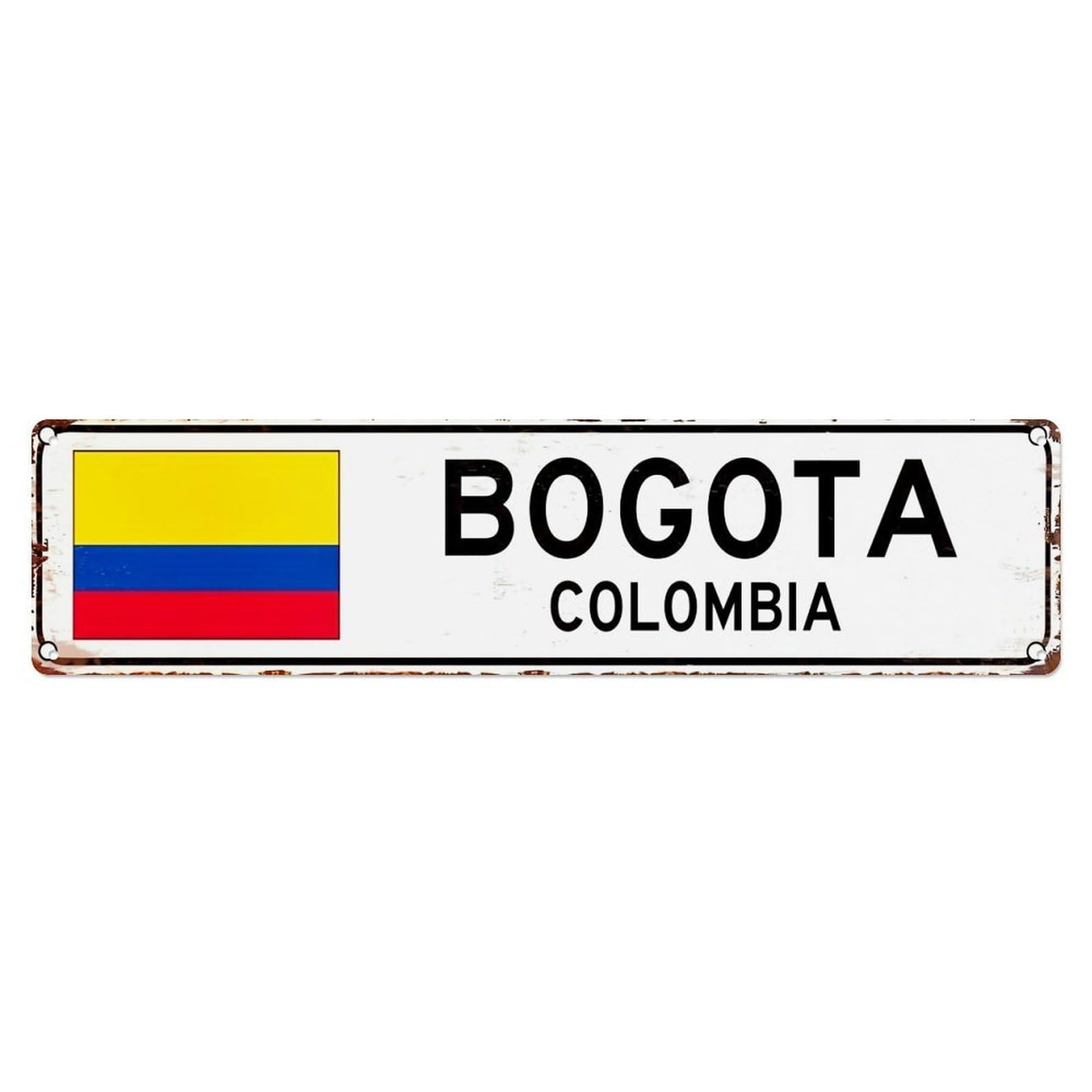 Bogota Colombia Flag Sign Metal Tin Sign Plaque