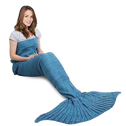 Meerjungfrau Decke, Amyhomie Handgemachte häkeln meerjungfrau flosse decke für Erwachsene, Mermaid Blanket alle Jahreszeiten Schlafsack
