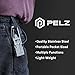 PELZ 12 in 1 Multi Tool Carabiner, Folding Tool Kit, Keychain Multitool, Screwdrivers, Bottle Opener, Phone Holder for Camping, Hiking, Everyday Use