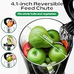 Bear Masticating Juicer Machine | Slow Cold Press Juicer with 4.1in Large Feeding Chute for Whole Fruits, Vegetables | Reversible Auger Easy to Clean - Image 2
