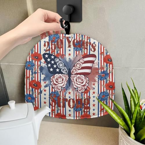 Image of Stars and Stripes Tea Cozy for Teapot America250 Insulated Scratch Proof Butterfly Cup Cozy Breakfast Warmer ReusableTeapot Insulation Cover for July 4th 2026