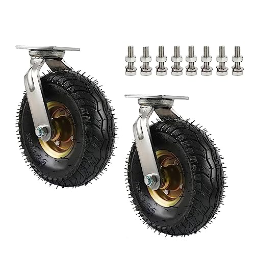 Roulettes pivotantes à air comprimé 15 cm idéales pour déplacer le matériel de garage