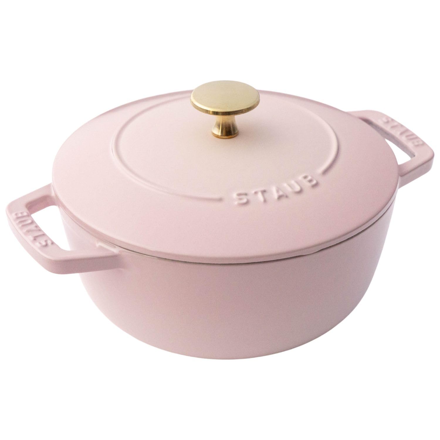 Staub Wa-NABE Sorbet Rose Z1032-761 Wanabe Sorbet Rose M 7.1 inches (18 cm) Pink Two-Handed Casting, Enameled Pot, Rice, Induction Compatible, Japanese Authentic Product