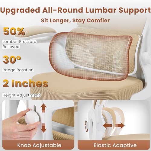 Image of AreShark Drafting Office Chair - Ergonomic Tall Office Chair with Adjustable Footrest Ring - Counter Height Adjustable Rolling Standing Desk Chair with Lumbar Support and Flip-up Armrests for Home