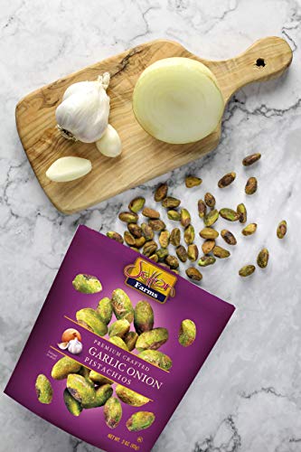 Image of Setton Farms Naturally Seasoned Pistachio Kernels, Garlic Onion, No Shell Pistachios, Certified Non-GMO, Gluten Free, Vegan and Kosher, 5 oz Resealable Pouch