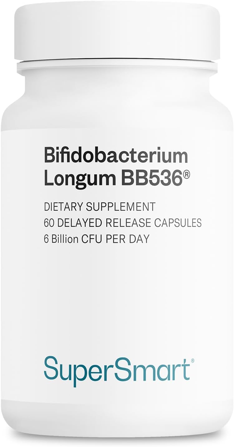 Bifidobacterium Longum 6 Billion CFU Per Day - Probiotics & Prebiotics for Intestinal Health & Gut Flora | Non-GMO & Gluten Free - 60 DR Capsules