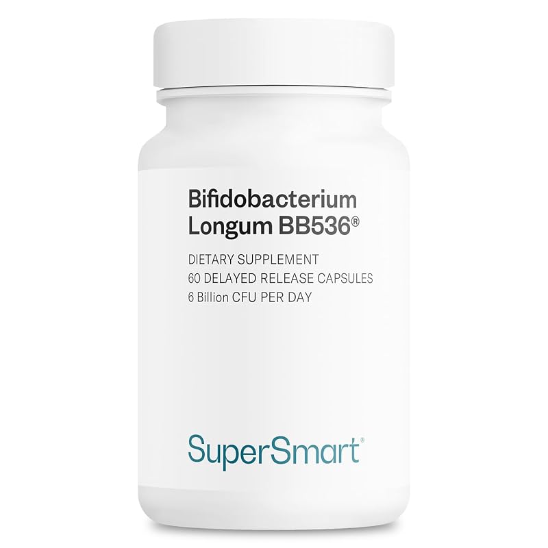 Supersmart Suplemento probiótico Bifidobacterium longum BB536 6 bilhões de UFC 60 cápsulas