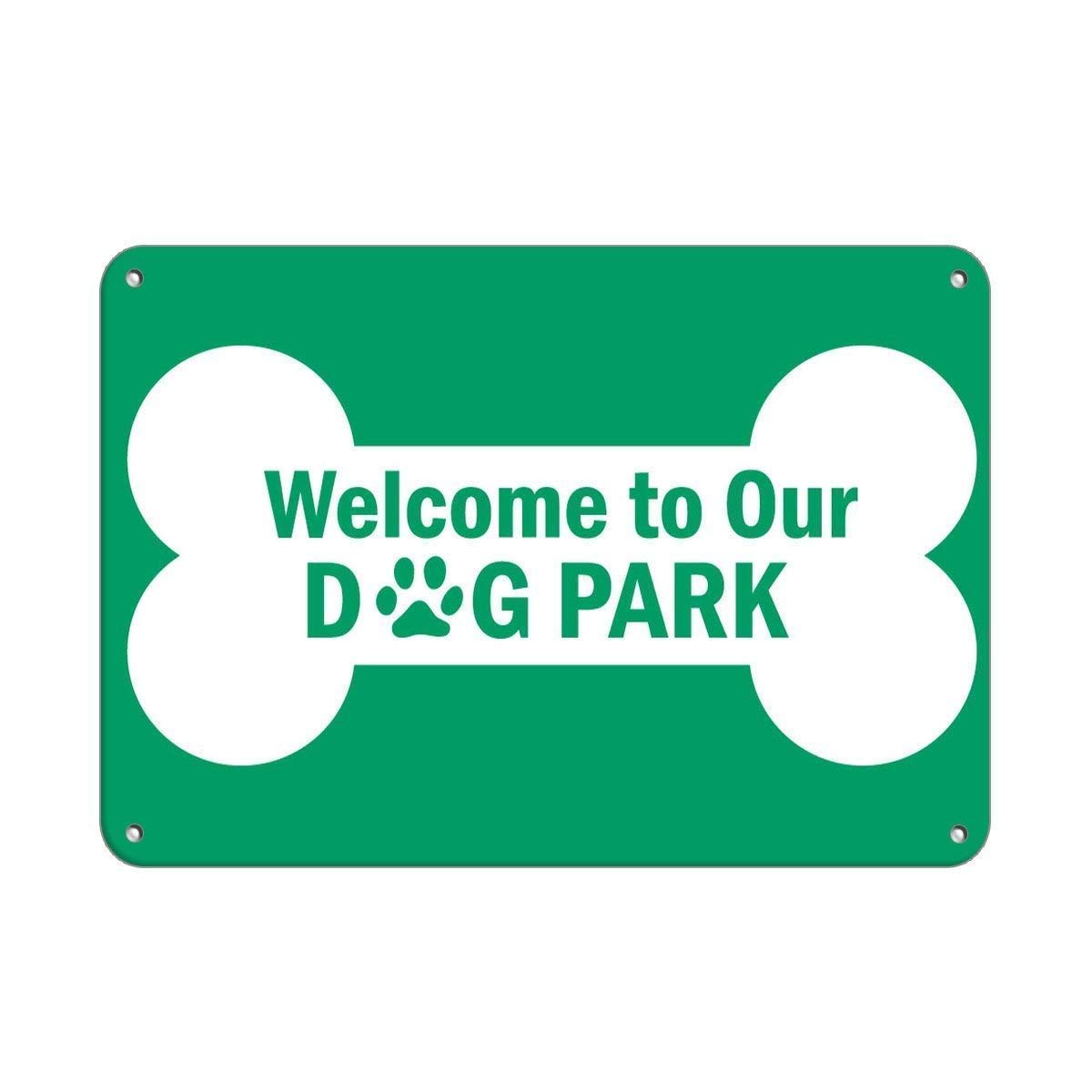 BIN SHANG Funny Metal Signs Welcome to Our Dog Park Pet Animal Sign Garage Home Yard Fence Aluminum Plaque Wall Art-image-24
