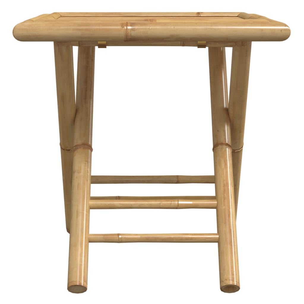 Mesa de jardín plegable de bambú de 45 x 45 x 45 cm, diseño moderno, resistente y duradero, pequeña mesa auxiliar al aire libre para terraza, jardín, camping y balcón