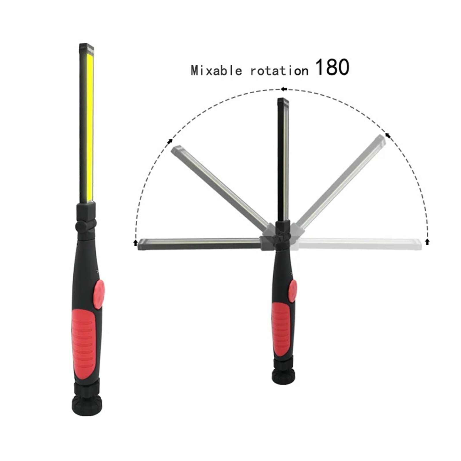 Luz De Trabajo COB 4 Modos Mano, Inspección Magnética Ajustable, Linterna Recargable Por USB For Acampar, Hacer Senderismo Y Trabajar Brillo Ultra Alto(2 pcs green)