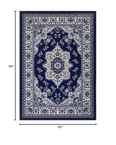 Alfombra decorativa Antep Rugs 5x7 anticorte azul miniatura 2