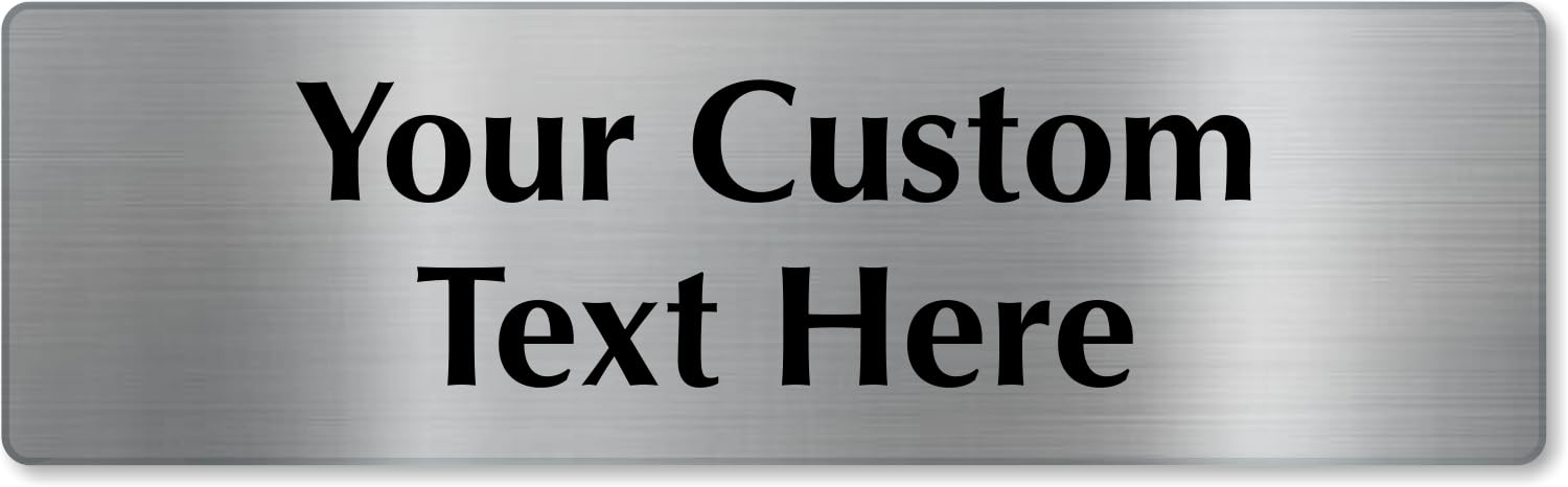 SmartSign Custom Steel Sign - 3" x 10", 40 mil Stainless Steel Metal, Personalized Engraved Sign for Business, Office, Door, Wall, Heavy-Duty Premium