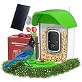 VIZIUUY Smart Bird Feeder with Camera Solar Powered, AI Identify 11000+ Birds Species,2K Video Bird Feeder for Outdoors Garden,1L Large Capacity, for Birdlover,Green