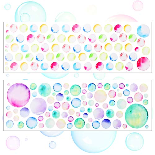 150 Pieces Colorful Polka Dot Wall Stickers Pvc Polka Dots Circle Wall Stickers Rainbow Wall Stickers Removable Multi-Color Circle Watercolor Wall Sticker For Kids Girls Bedroom (Light Color) #TOP1