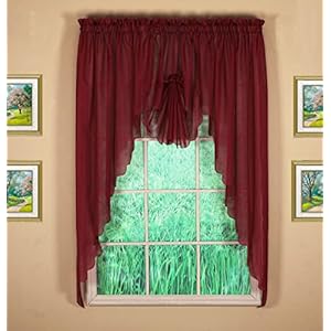 Todayscurtainemeliaoriginalvoileswaggerpair63burgundy90wx63l Urban Country Home Decor Todays curtain emelia original voile swagger pair 63 burgundy 90 w x 63 l urban country home decor