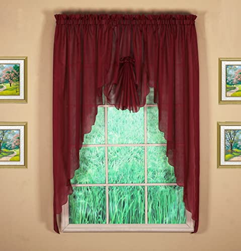 Todayscurtainemeliaoriginalvoileswaggerpair63burgundy90wx63l Urban Country Home Decor Todays curtain emelia original voile swagger pair 63 burgundy 90 w x 63 l urban country home decor