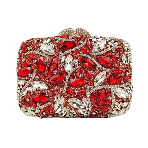 Image of Colorful Crystal Clutch Box Handbag Women Sparkling Evening Bags for Wedding Party Prom Purse