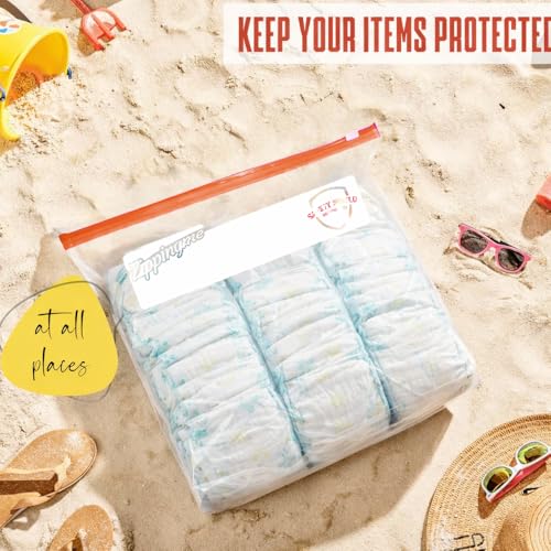 Image of Reusable Transparent Storage Bags with Slider Zip Lock | 15 Small Size (8 inchx10 inch with 2 inch Bottom) | Ziplock Pouch or Bag for Small Clothes, Makeup, Stationery, Travel Packing | Space Saver Zipper (S)