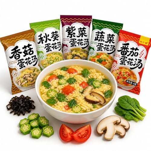 Soupe instantanée aux œufs idéale pour camping et bureau