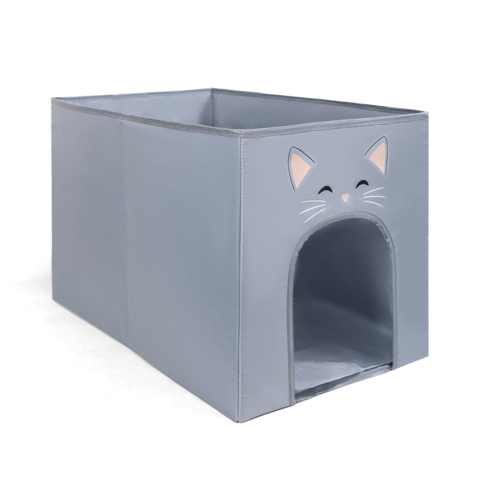 perfeclan Bandeja para Arena de Gato Portátil Arenero con Cubierta Plegable Caja Higiénica con Laterales Flexibles y Contiene Granos y Ahorra Espacio PP y