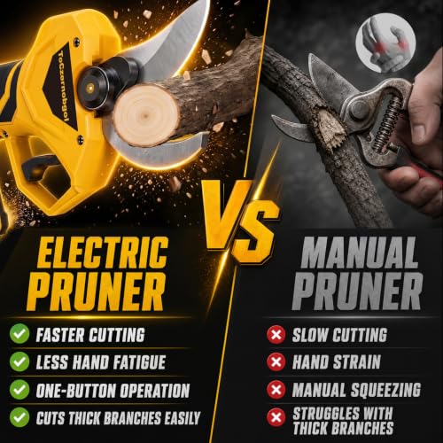 Image of 2-in-1 Cordless Pole Pruner, 2.2 inch Opening Electric Shears, 2x2.0Ah Battery