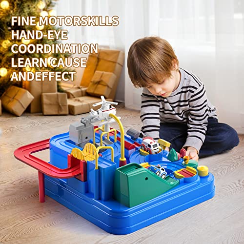 Kids Adventure Toy For 3 4 5 6 Year Old Boys Girls - Race Track Car Toys For Boys Age 3, Car Toys For Toddlers 2-4 Years, Educational Puzzles City Car Rescue Playsets Christmas Birthday Gifts #TOP7