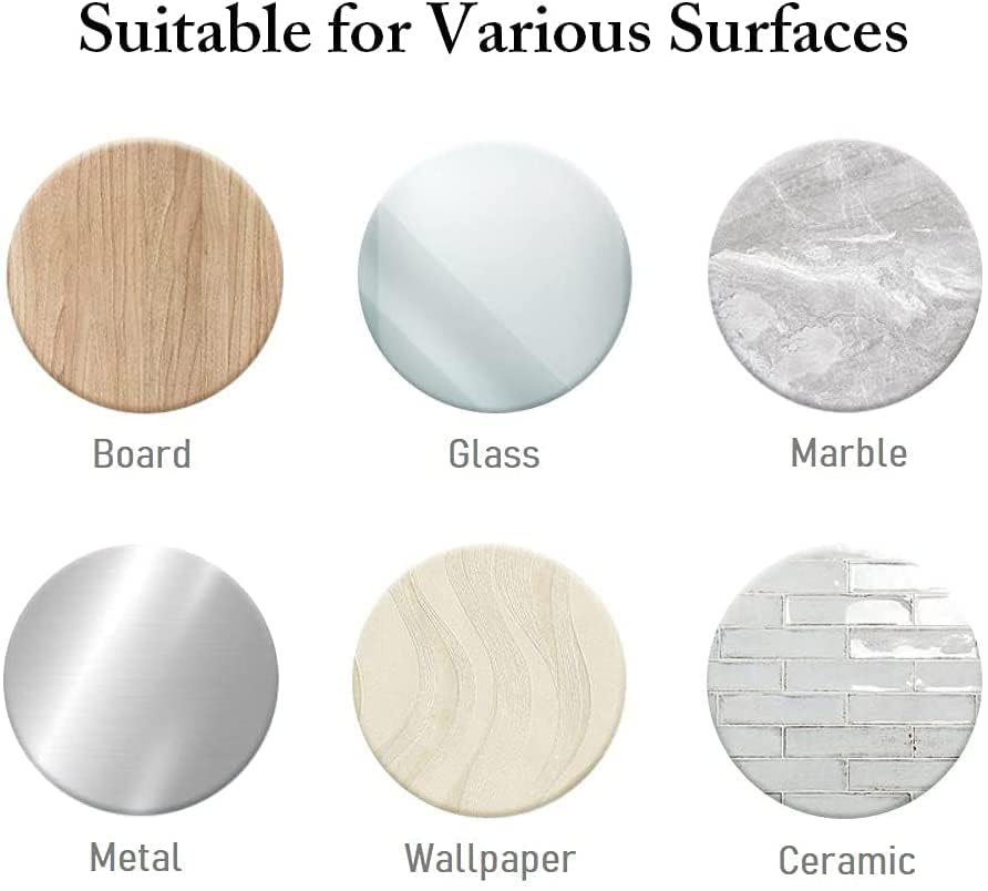 GLITZEN Door Knob Wall Protector, Transparent Round Silicone Door Handle Bumper for Doorknobs, Headboard, Refrigerator Door, Cabinets (Pack of 6) 3