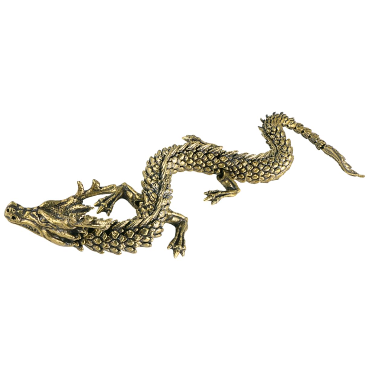 IMIKEYA Figura Decorativa de Dragón de Cobre Dorado para Escritorio