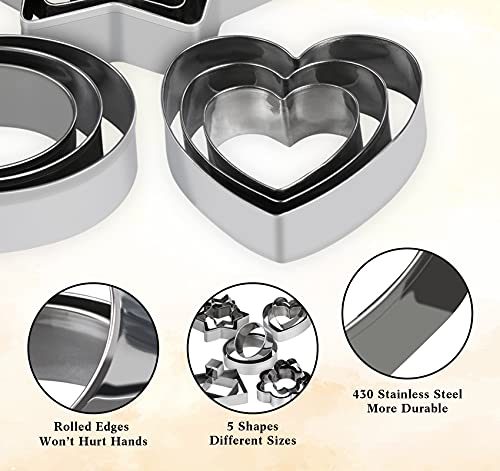 Formine per Biscotti in Acciaio Inox di 15 pezzi