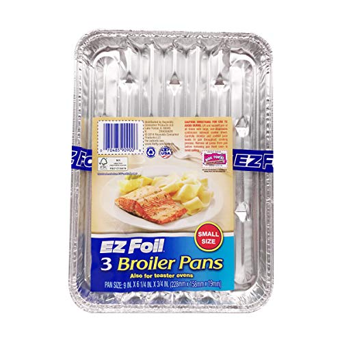 EZ FOIL/REYNOLDS EZ Foil Broiler Pan, 9 x 61/4 x 3/4In., 3Pk