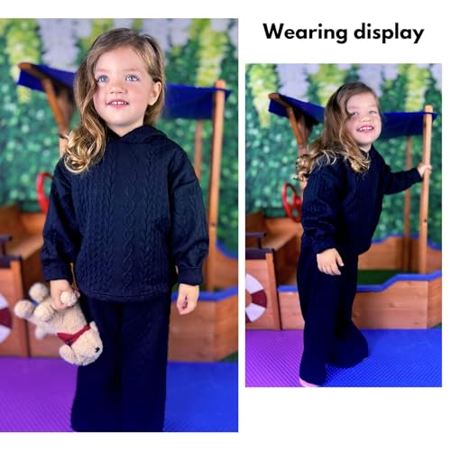 Image of fioukiay Toddler Girls Casual Sweatsuit Pullover Hoodie Sweatpants Outfits