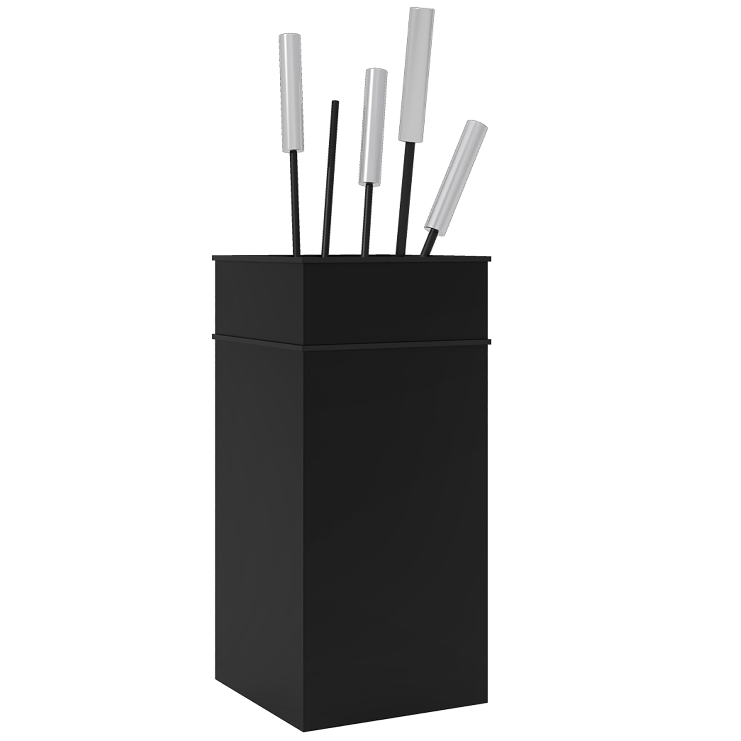 Juego de elegantes herramientas para chimenea de Kingsons Incluye cepillo, pala, atizador y pinzas con mangos de acero inoxidable Diseño elegante para quemadores de leña y chimeneas Set de accesorios