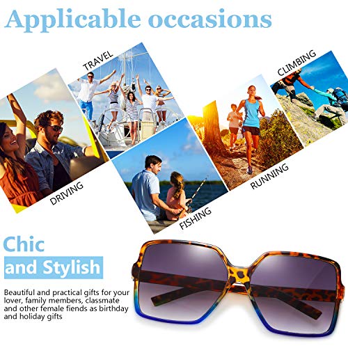 Frienda 3 Pairs Oversized Square Sunglasses for Women Big Large Wide Vintage Shades for Men Unisex4