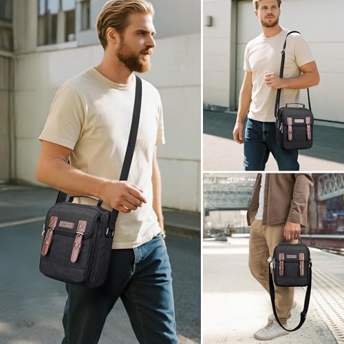 WITZMAN Crossbody Bag for Men Small Canvas Vintage Messenger Bag Man Purse Satchel Shoulder Bags for Work Travel2
