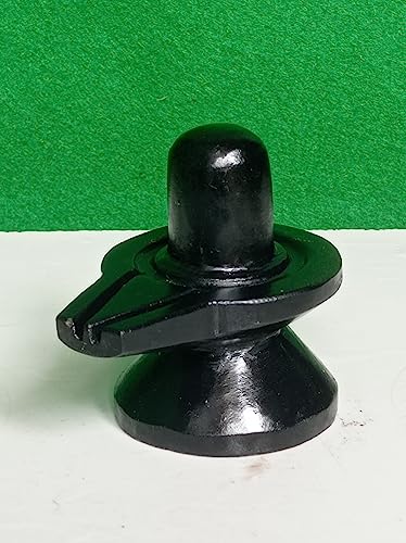 Image of Akhand Shivling Narmada Stone Shivling, 4 x 4 Inch, Black | Natural & Original, Narmadeshwar, For Worship at Home