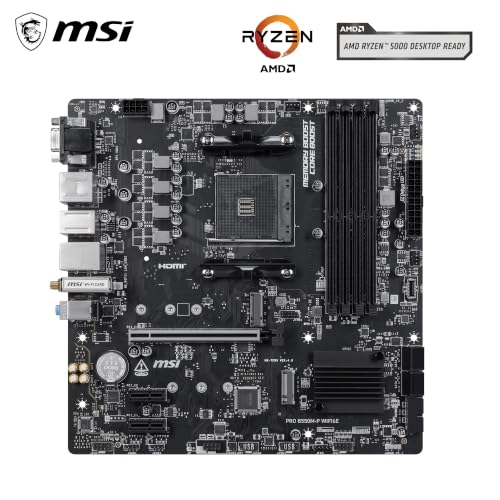 Image of MSI PRO B550M-P WIFI6E ProSeries Motherboard (AMD Ryzen 5000 Series, AM4, DDR4, PCIe 4.0, SATA 6Gb /s, M.2, USB 3.2 Gen 2, HDMI /DP, Wi-Fi 6E, Bluetooth 5.2, mATX)