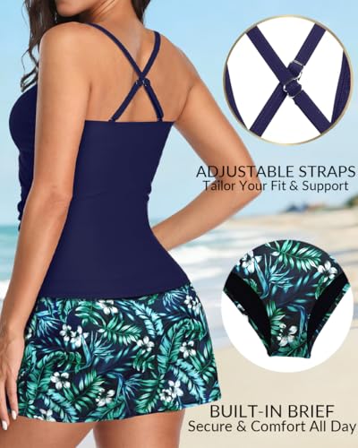 Image of Talisea Womens Tankini Bathing Suits with Skirt Two Piece Tummy Control Swimsuits Ladies Swimwear