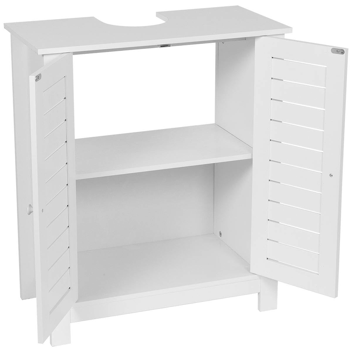 Tendance - Meuble sous Lavabo MDF 2 Portes/1 Etagère Intérieure - Santorin - Salle de Bain - Meubles Salle de Bain
