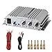 Produktbild LiNKFOR Mini HiFi Verstärker mit 10m Audiokabel + 3 Paar Bananenstecker Stereo Verstärker, 2x40W, 12V 5A, Leistungsverstärker aus Aluminiumlegierung, 2.1CH, Klasse D für CD MP3 MP4 Motorräder