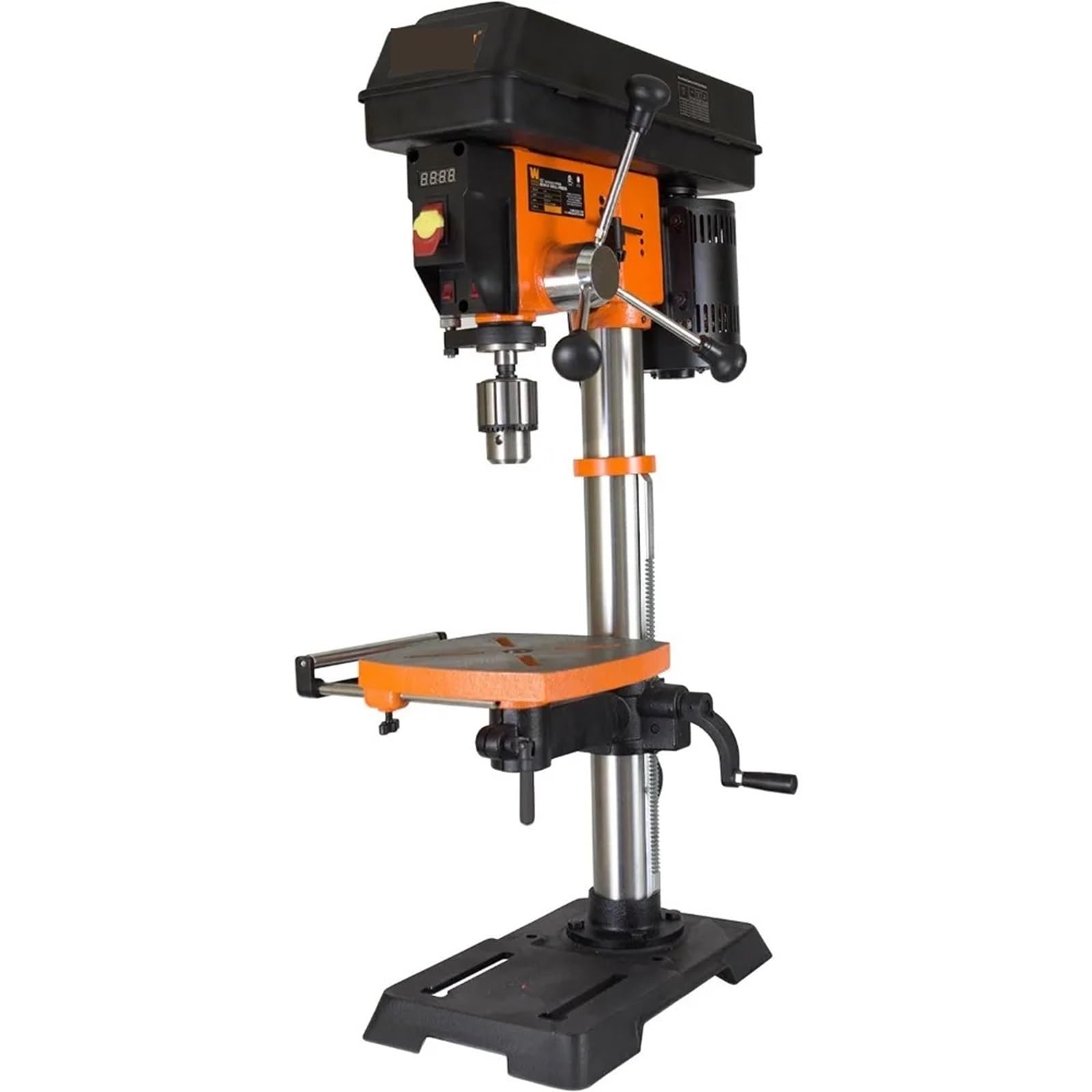 Taladro de Columna, Taladro de banco de hierro fundido de 12 pulgadas y 5 amperios con velocidad variable y luz de trabajo